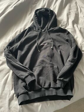 Saint Laurent Black Men's Pullover Hoodie with Center Logo